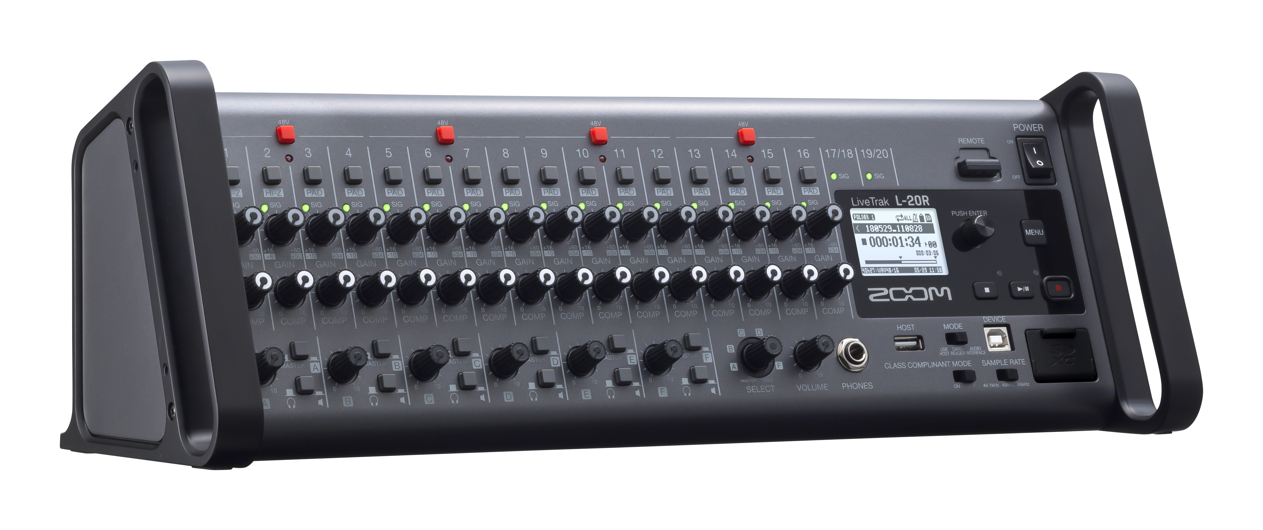 Zoom 宣布LiveTrak L-20R 机架版数字调音台- midifan：我们关注电脑音乐