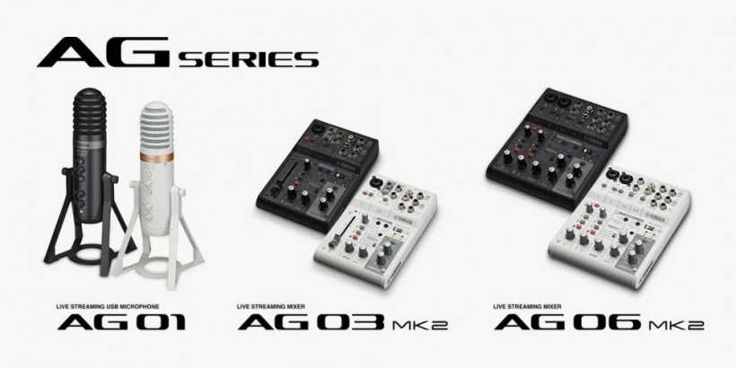 Yamaha 雅马哈发布第二代直播调音台AG06 MK2 、AG03 MK2 和全新的AG01